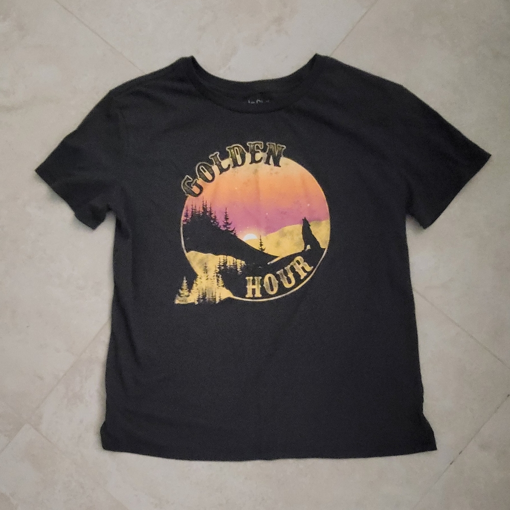 Fifth Sun Black 'Golden Hour' Graphic Tee, Women's Medium